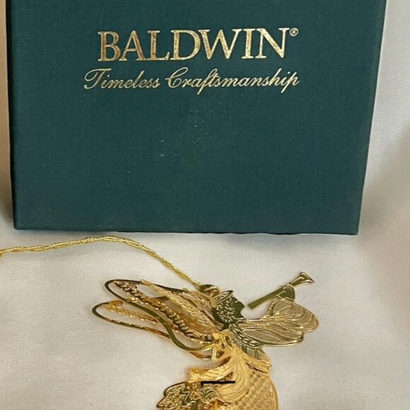 HERALDING ANGEL 7186.010 1998 Baldwin Brass Timeless Craftsmanship Ornament VTG - Picture 1 of 7
